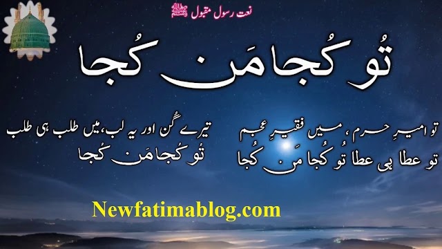  Tu kuja man kuja, Tu kuja man kuja | Naat lyrics in urdu