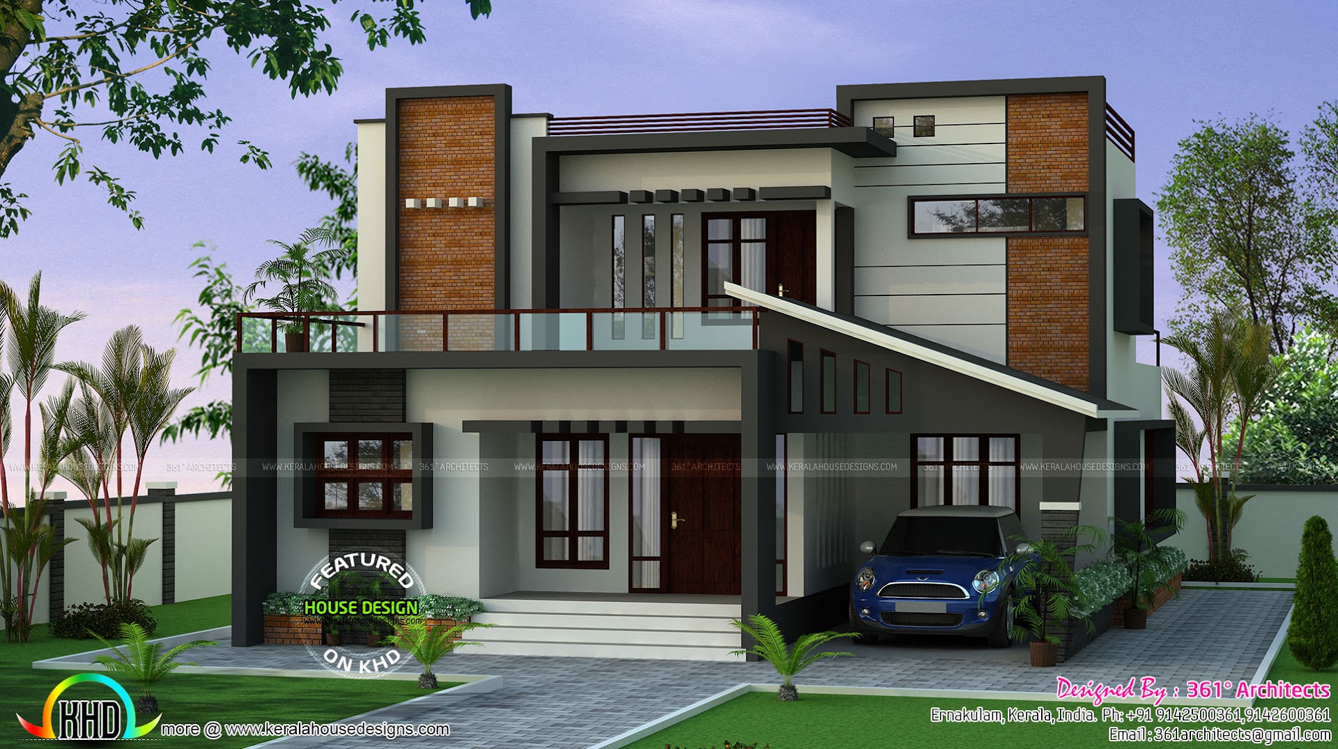  35 lakh cost estimated  contemporary home  Kerala  home  