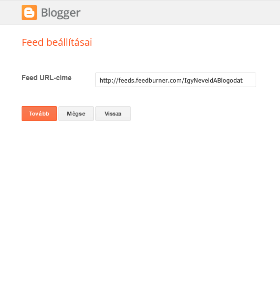 Feed URL-címének megadása kötelező