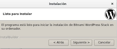 Listo para instalar WordPress