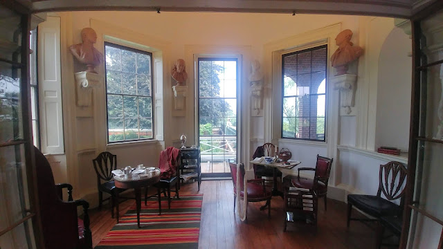 Small room set up for tea on china