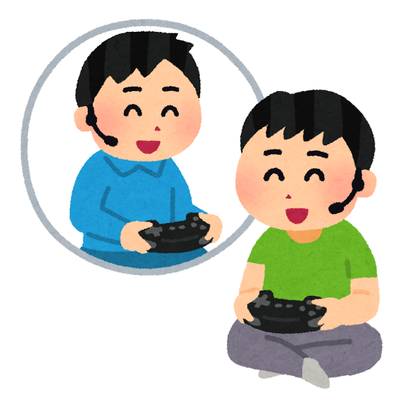 通話しながらゲームをする人たちのイラスト かわいいフリー素材集 いらすとや