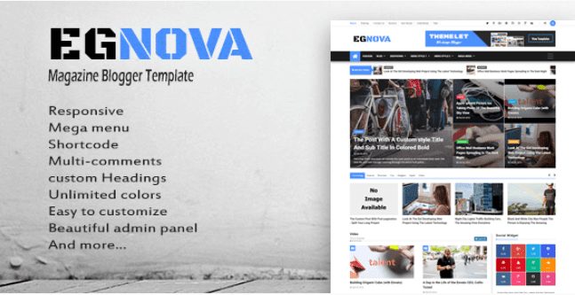 Egnova v1.0 Pro Blogger Template - Responsive Blogger Template