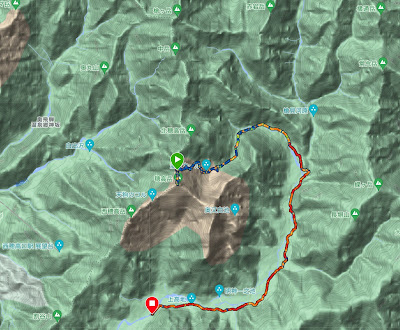 槍穂縦走 4日目コースMAP