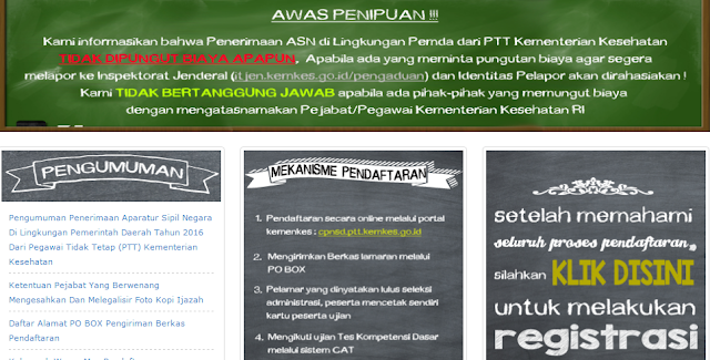 Registrasi Online Bidan PTT Tahun 2016 Website cpnsd.ptt.kemkes.go.id