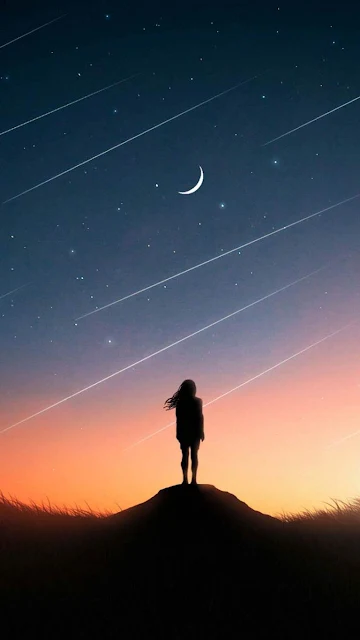 Lonely Alone Girl At Night iPhone Wallpaper