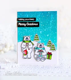 Sunny Studio Stamps: Playful Polar Bears Winter Themed Christmas Card by Kay Miller