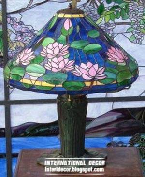 stained glass table lamp, stained glass in the interior