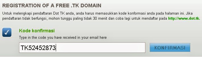 Mendaftar Domain TK