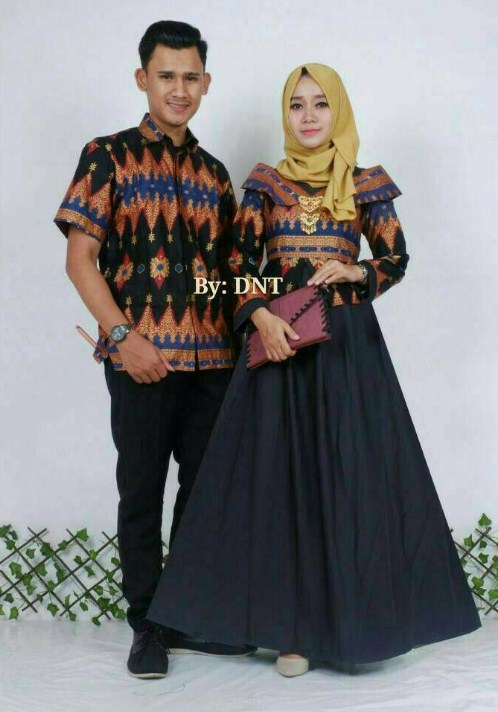 32 Model Baju Batik  Embos Muslim Couple Kombinasi  Sarimbit  