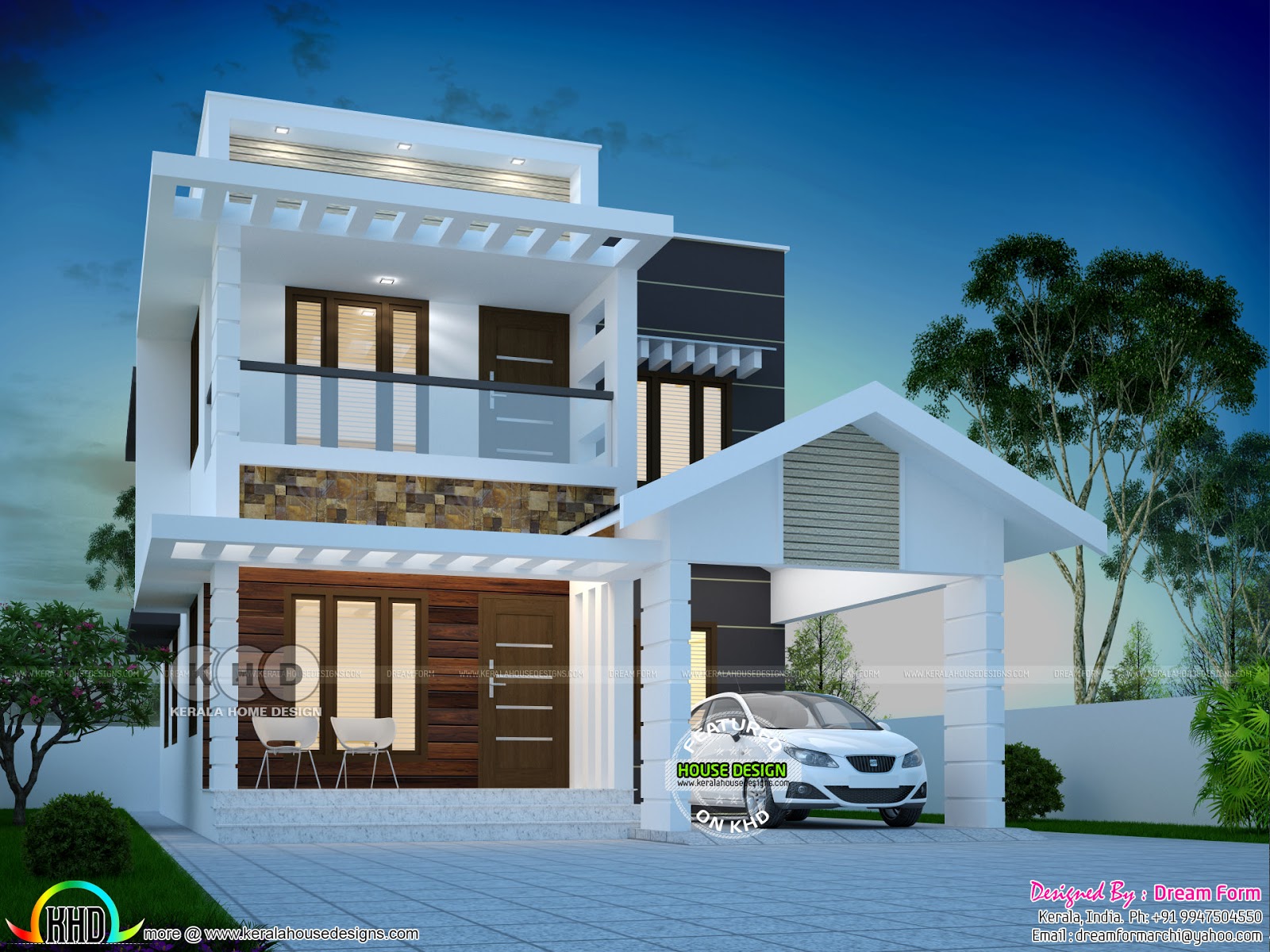 1755 sq  ft  cute modern house  plan Kerala  home design and 