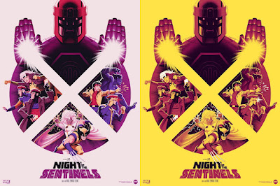 San Diego Comic-Con 2021 Exclusive X-Men: The Animated Series “Night of the Sentinels” Screen Print by Phantom City Creative x Mondo x Marvel