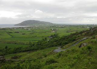 View of the North Atlantic and twisty descent from Mamore Gap, Ireland