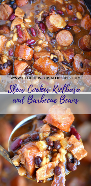 Slow Cooker Kielbasa and Barbecue Beans