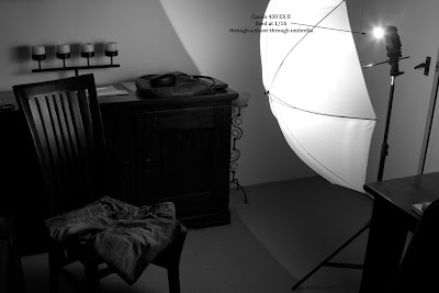 Lighting setup for the photograph of Jeans above
