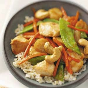 http://www.tasteofhome.com/recipes/cashew-chicken-for-four