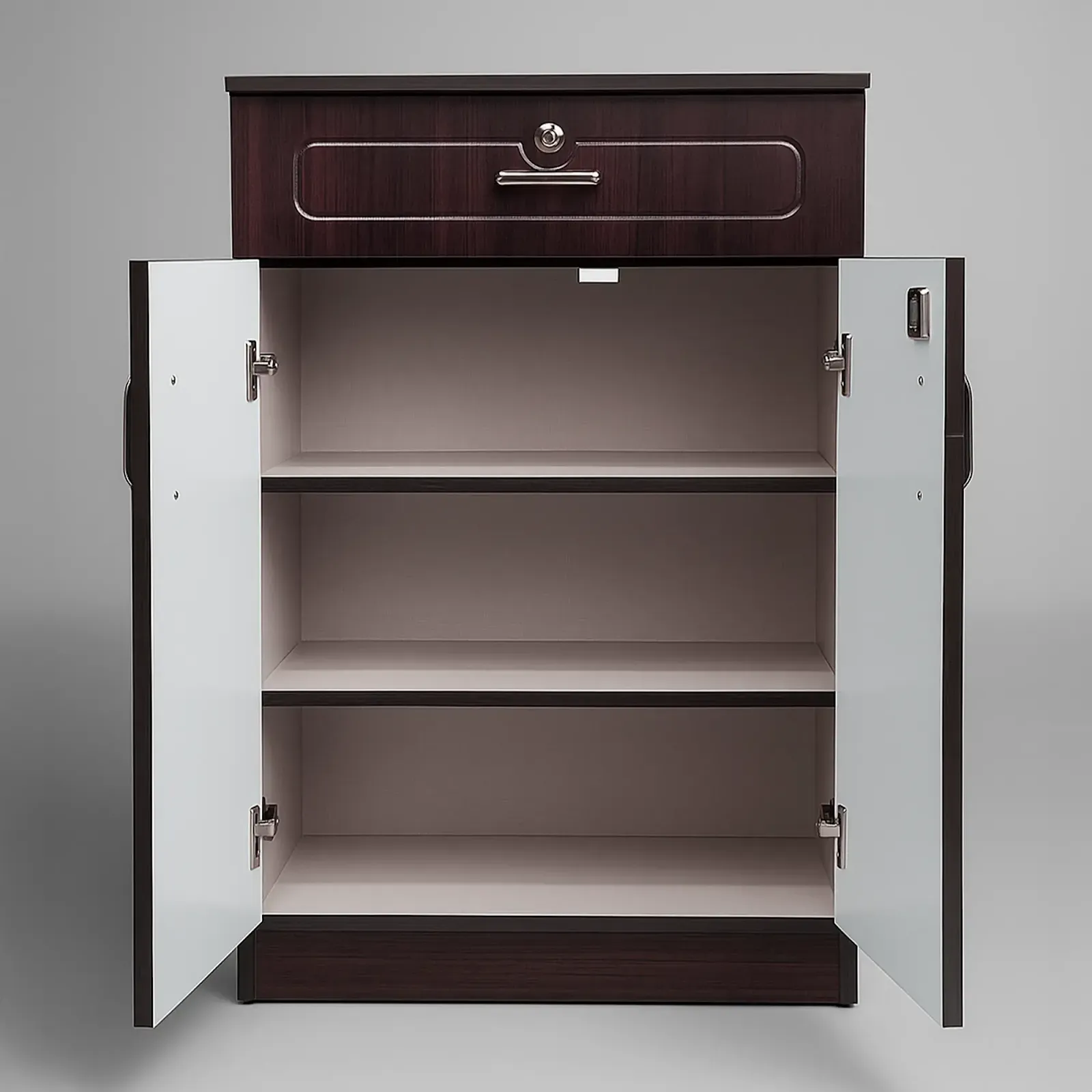 Ivory Shoe Rack - Open View