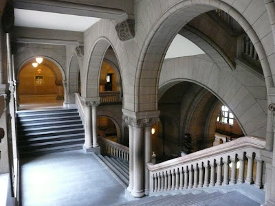  crèche placed on the Grand Staircase of the Allegheny County Courthouse.