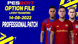 PES 2017 Professional Patch V7.1 Option File 2023 August