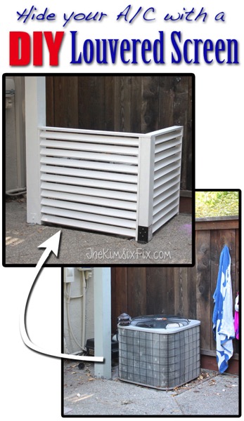 Disguise your AC with a DIY Louvered Screen - The Kim Six Fix - Hide your Air conditioner with a DIY screen