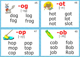 phonics flashcards short o sound