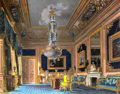 Blue Velvet Room, Carlton House, from The History of the Royal Residences by WH Pyne (1819)