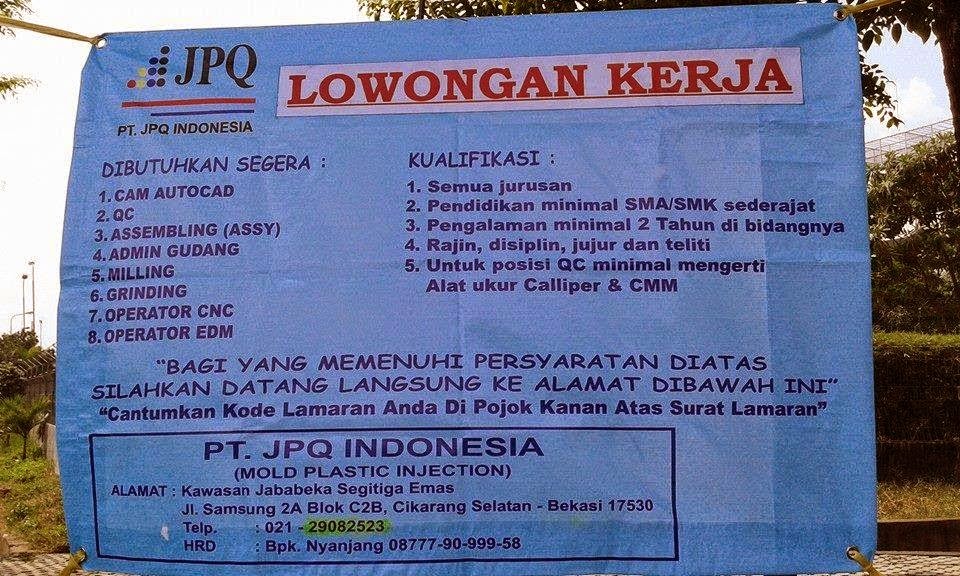 Informasi Lowongan Kerja SMK SMA Terbaru Loker Cikarang 