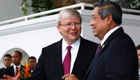 Presiden Susilo Bambang Yudhoyono bersama PM Australia Kevin Rudd. | REUTERS