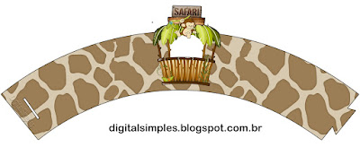 Wrappers para cupcakes de Safari Bebés. 