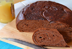 chocolate bread with lime curd swirl