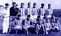 REAL SOCIEDAD DE FÚTBOL DE SAN SEBASTIÁN - San Sebastián, Guipúzcoa, España - Temporada 1966-67 - Zubiarrain, Iguarán II, Martínez, Gorriti,  Lema, Lasa; Urreisti, Arzak, Arregui, Arambarri y Boronat - CALVO SOTELO C. F. 2 (Argacha 2), REAL SOCIEDAD 2 (Boronat y Arambarri) - 23/04/1967 - Liga de 2ª División, grupo I, jornada 30 - Puertollano (Ciudad Real) campo Municipal. Con Andoni Elizondo de entrenador, la REAL SOCIEDAD se clasificó en 1ª posición en el Grupo I de la Liga de 2ª División, ascendiendo a 1ª