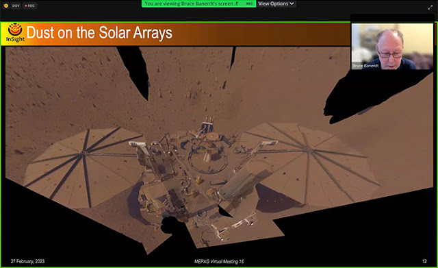 InSight and its dust covered solar arrays  (Source: Bruce Banerdt)