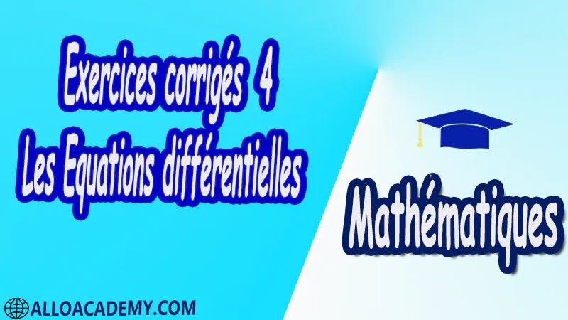 Exercices corrigés 4 Les équations différentielles pdf Mathématiques Maths Les équations différentielles Equation différentielle Interprétation Géométrique Equation différentielle du Premier Ordre Problème d’unicité Equation du 1er ordre à variable séparable Equation différentielle homogène Equation différentielle du type y0 = f(ax+ by+ c) Equation différentielle linéaire de 1er ordre Equation de Bernoulli Equation différentielle de Riccati Méthodes numériques pour les Equations différentielles Méthode d’Euler Méthode de Taylor d’ordre p Méthode de Runge-Kutta Théorème de Taylor-Lipschitz Fonction Lipschitziennes Théorème de Cauchy-Lipschitz Fonctions lipschitziennes fonction localement lipschitzienne Théorème de Cauchy-Lipschitz Systèmes linéaires à coefficients constants Exponentielle d’une matrice Système linéaire non-homogène Transformation de Laplace Stabilité des systèmes linéaires Cours résumés exercices corrigés devoirs corrigés Examens corrigés Contrôle corrigé travaux dirigés td