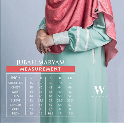 Jubah Maryam Ukuran