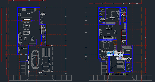 Average room house in AutoCAD  