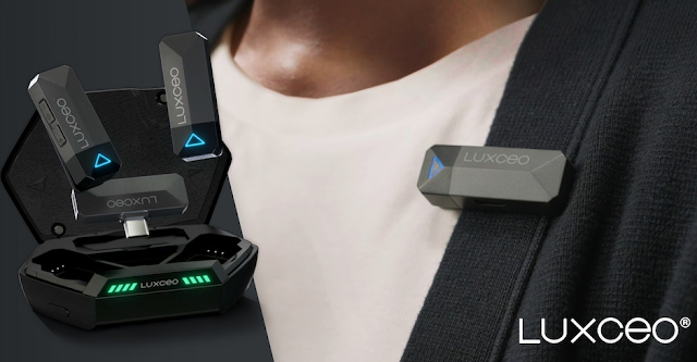 Luxceo M8: Smallest Wireless Stereo Mic 2-in-1 Charging Case