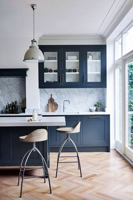 white and blue kitchen design 2020