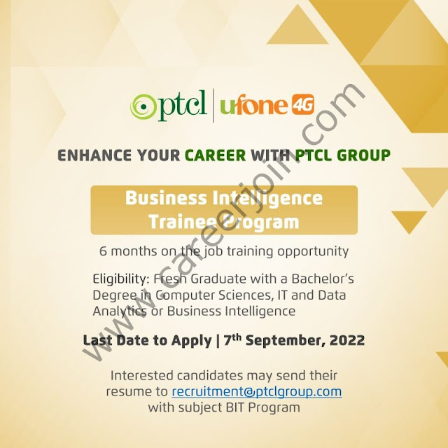 PTCL Ufone Business Intelligence Trainee Program Jobs