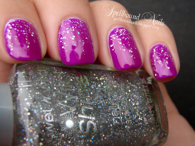 nails nailart nail art polish mani manicure Spellbound glitter Color Club Wet n Wild holographic raining purple neon