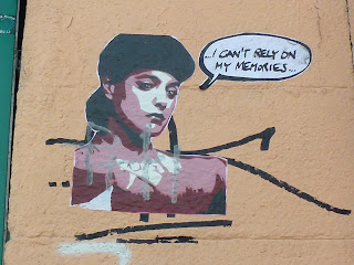 Rachel aus dem Film: BladeRunner: "I can´t rely on my memories" | Stencil an der Tumblinger Straße | München