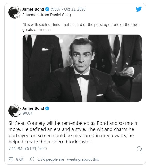 Celebrities pay tribute to James Bond Sean Connery