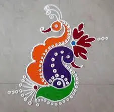 twin peacock rangoli