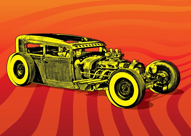 Collection of vintage cars vector illustrations in Illustrator AI or EPS