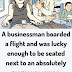 A businessman boarded a flight