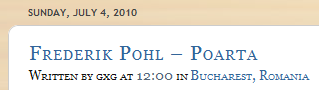 Blogger location displayed on the home page