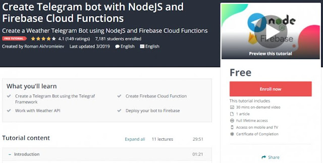 [100% Free] Create Telegram bot with NodeJS and Firebase Cloud Functions