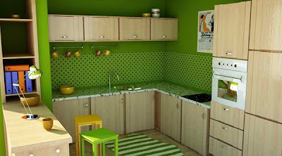 Desain Dapur Cantik Minimalis Nuansa Hijau