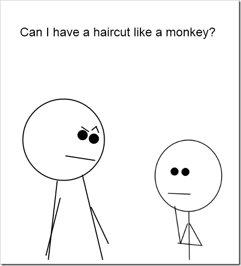 monkey haircut