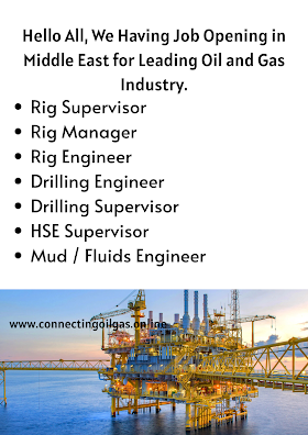 Hello All, We Having Job Opening in Middle East for Leading Oil and Gas Industry.