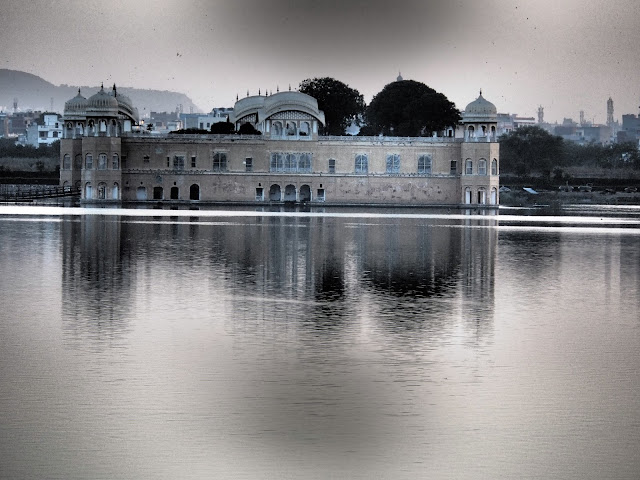 Inde, Rajasthan, Jaipur, Jal Mahal, de grands chemins